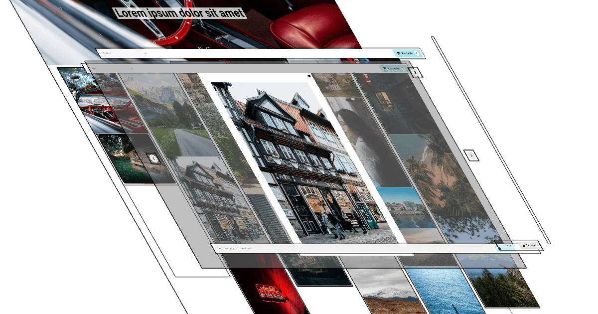 Imagen de portada del artículo "El índice de índices (Z)". Muestra una composición tridimensional de varias capas de interfaces web superpuestas, con fotografías y elementos visuales que representan diferentes niveles de apilamiento en una página.